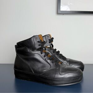 Purple label Ralph Lauren Black Leather High-Top Sneakers
